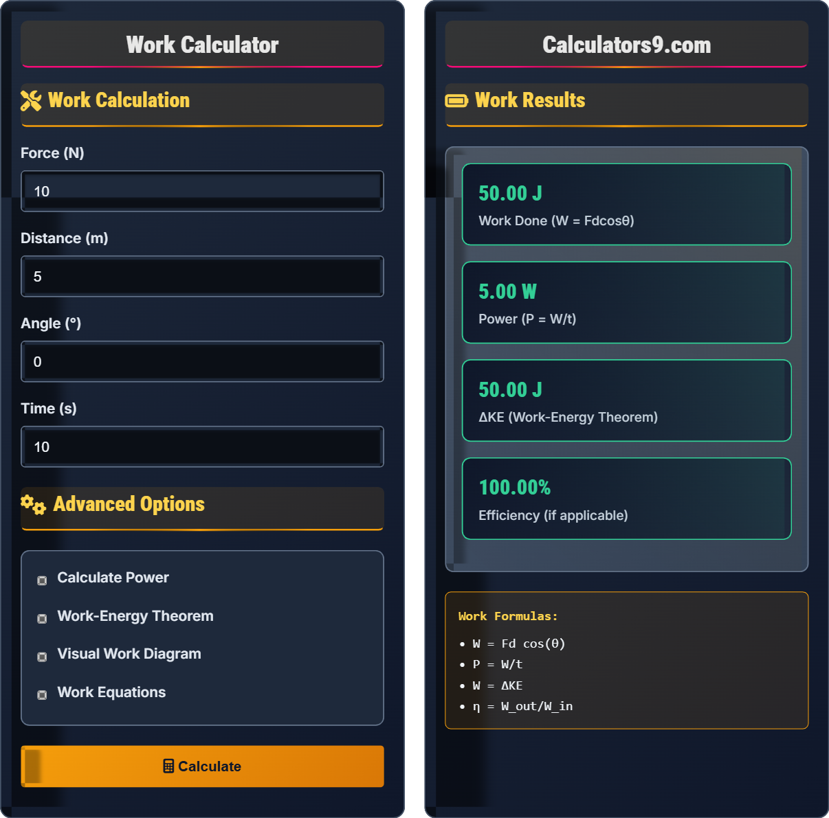Work Calculator