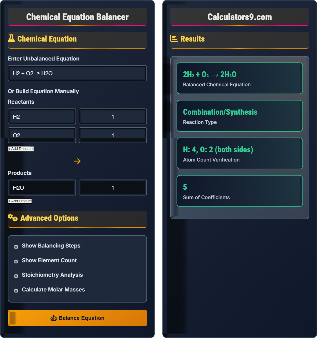 Chemical Equation Balancer