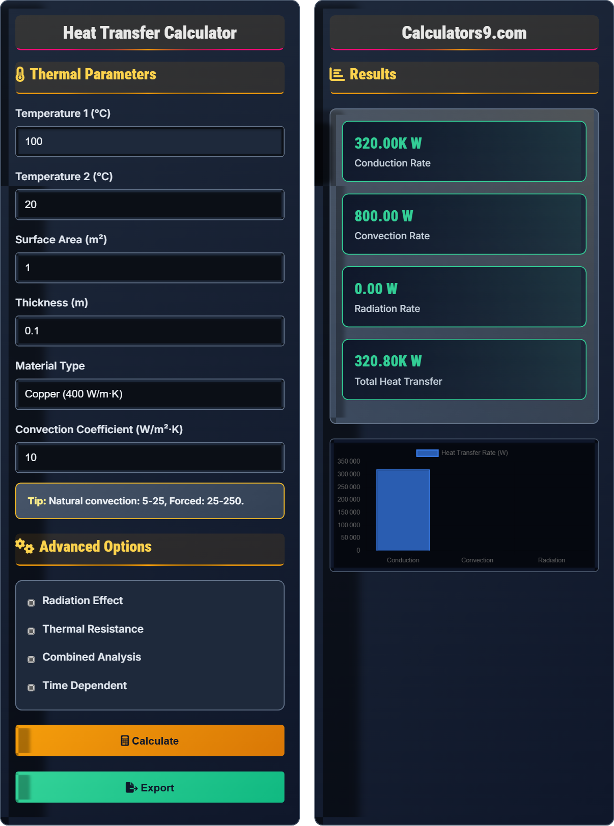 Heat Transfer Calculator