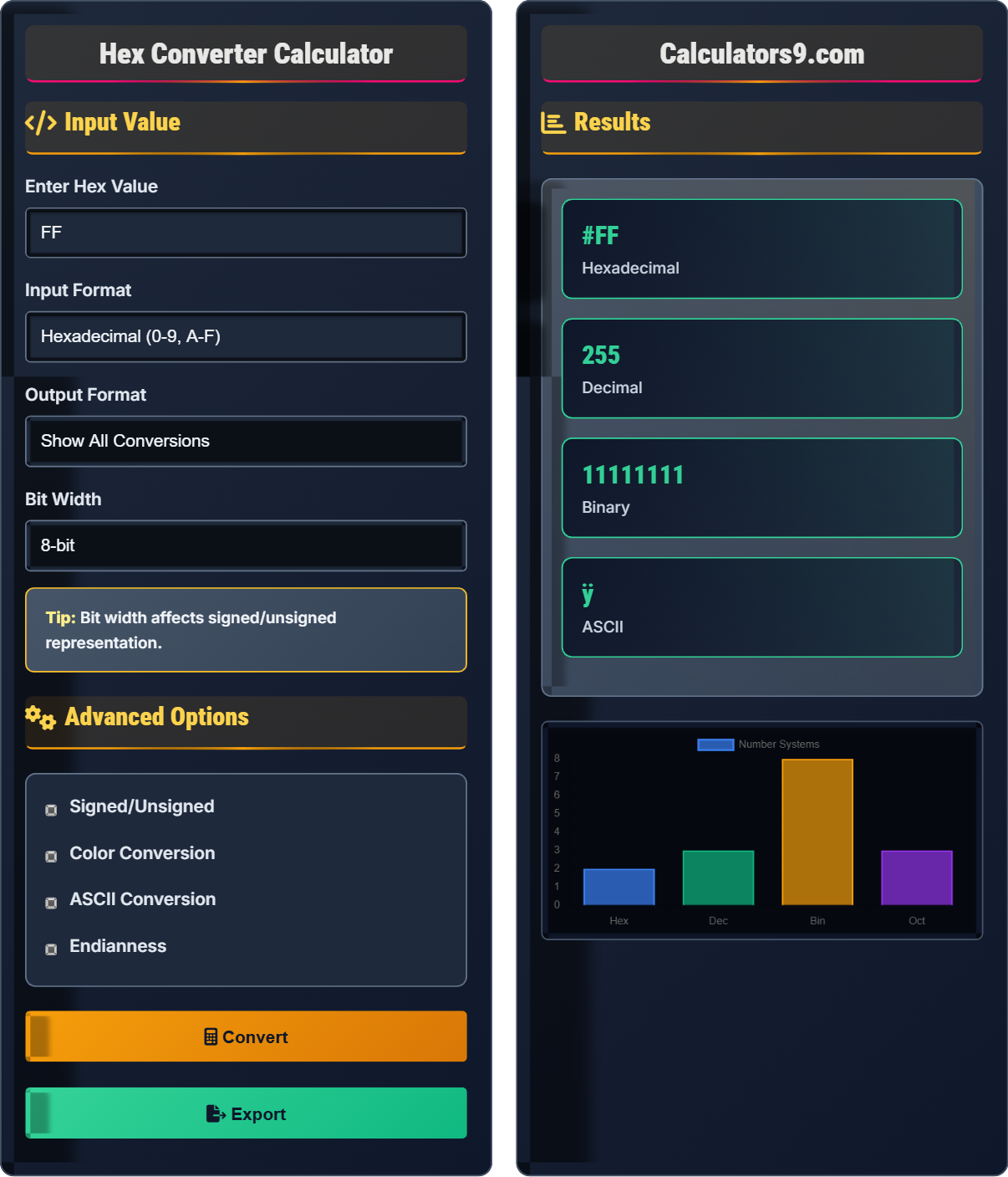 Hex Converter Calculator