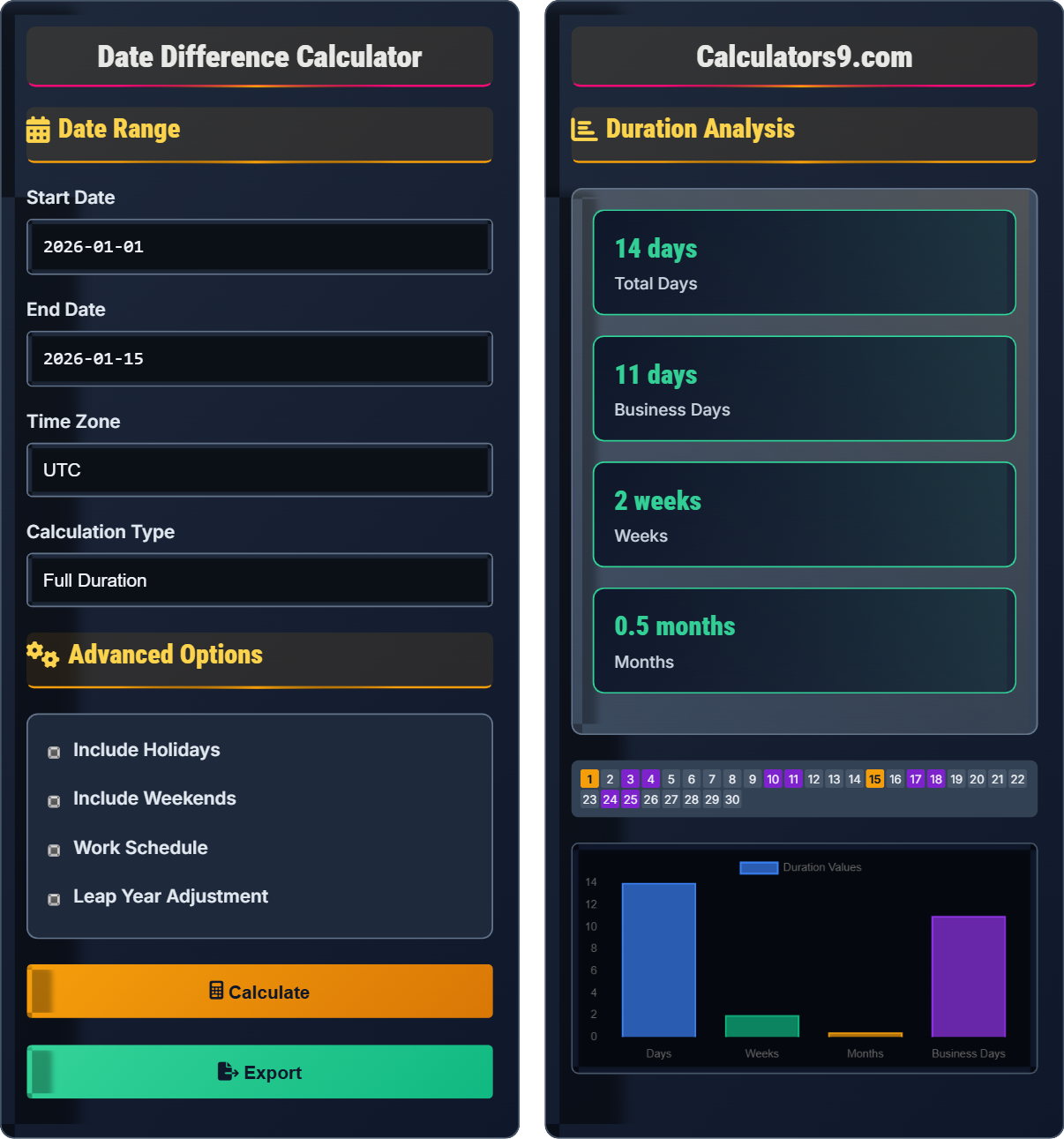 Date Difference Calculator