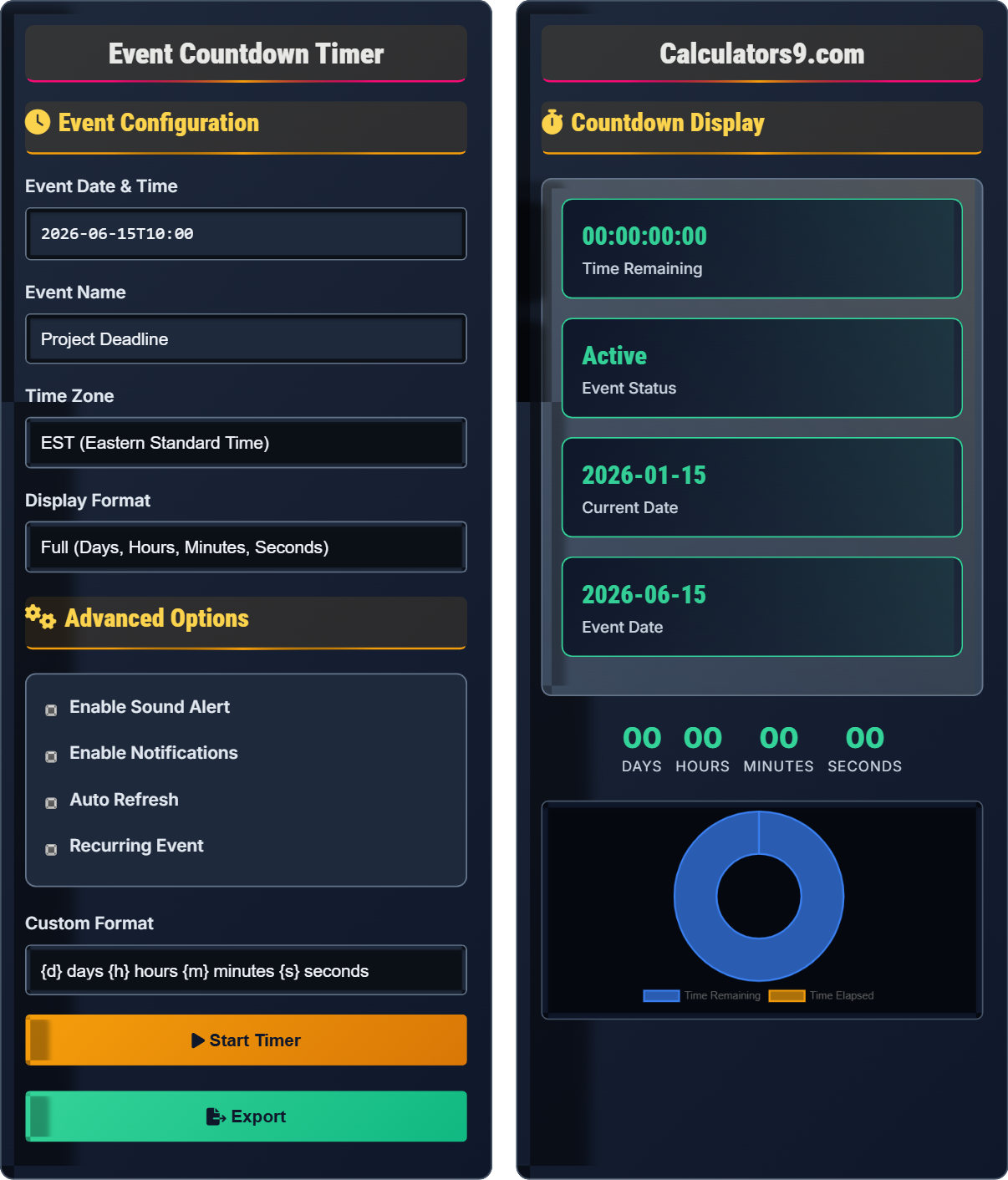 Countdown Timer Calculator